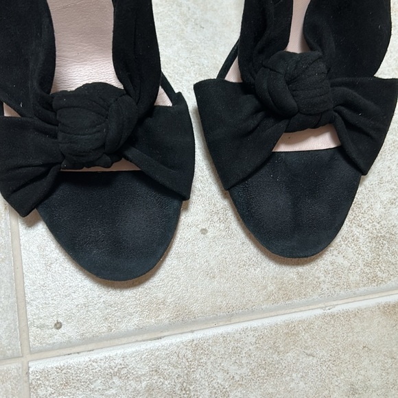 LOEFFLER RANDALL Black Suede Knot Slide 3 1/2” ROUND Heel size 9.5 - Picture 2 of 8